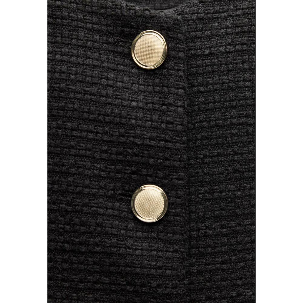 Zara Structured Blazer Lady Jacket Small Black Belted Gold Buttons Preppy Trendy - Picture 14 of 16